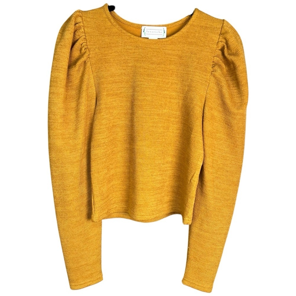 Love Riche Balloon Sleeve Yellow Sweater size small